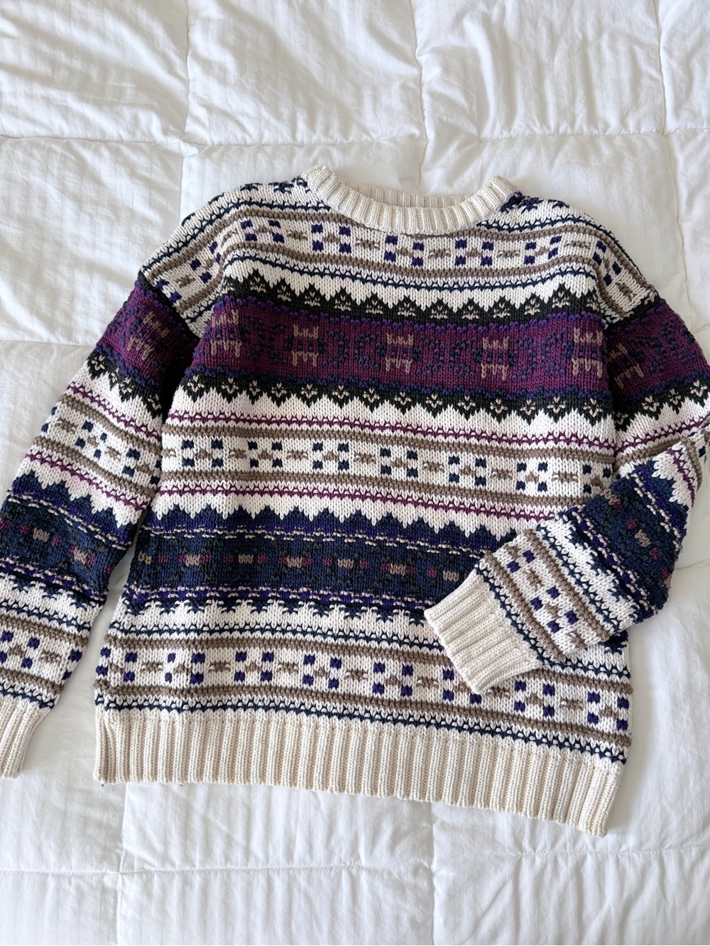 Old Glory Fair Isle Cotton Sweater Medium